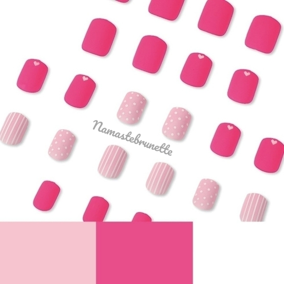 2/$16 Pink Hearts Press On Nails - Picture 4 of 17